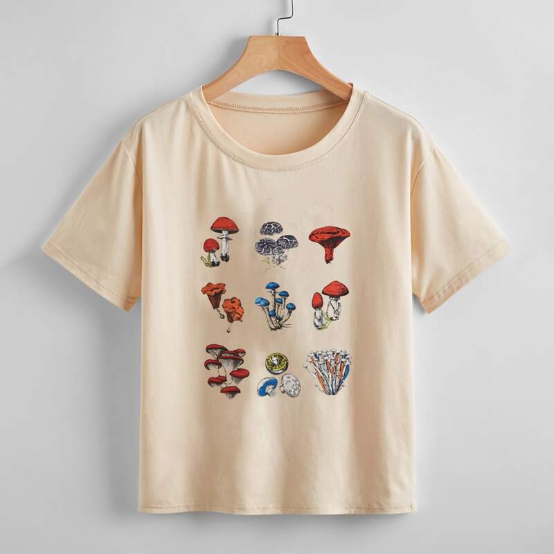 

Mushroom Graphic Tee, Apricot