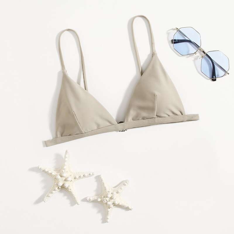 

Solid Triangle Bikini Top, Apricot