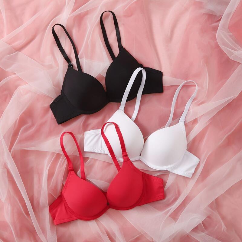 

3pack Solid Bralette Set, Multicolor