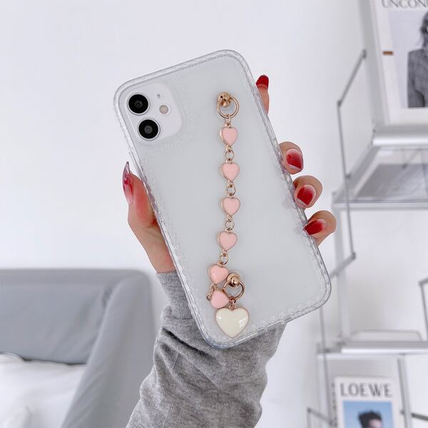 

Heart Hand Strap Clear Phone Case