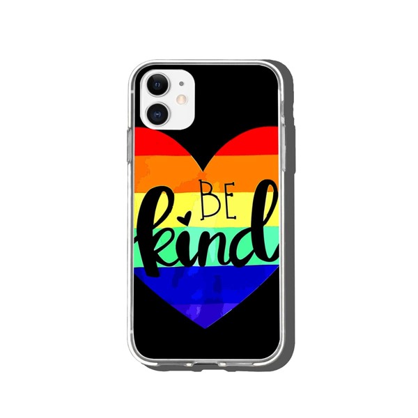 

LGBT Colorful Heart & Letter Graphic Phone Case, Multicolor