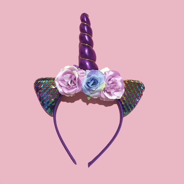 

Toddler Girls Flower Decor Unicorn Design Headband, Multicolor