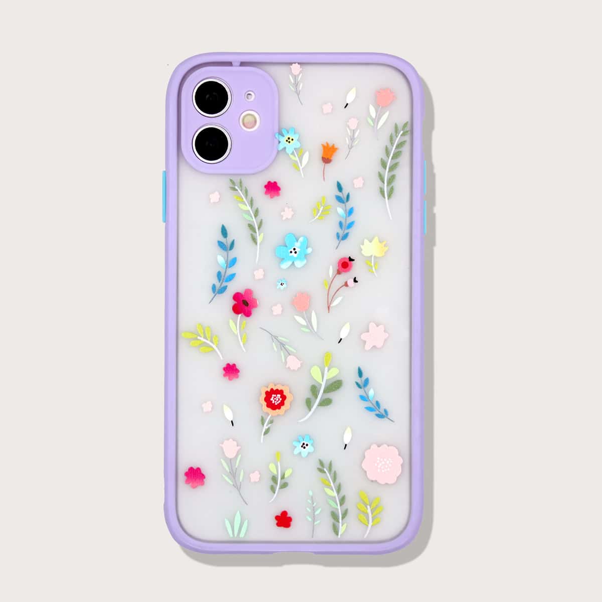 

1pc Flower Pattern iPhone Case, Multicolor