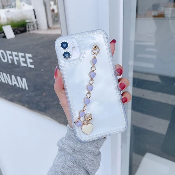 

Heart Hand Strap Clear Phone Case