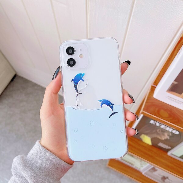 

Cartoon Dolphin Clear Phone Case