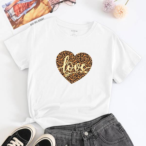 

Heart & Letter Graphic Tee, White