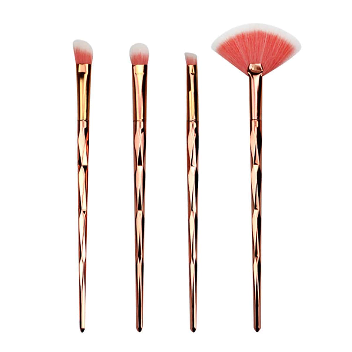 

4pcs Makeup Brush Set, Gold