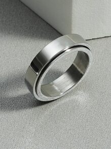 Hợp kim nhẫn tối giản dành cho nam giới thời trang và được ưa chuộng để làm quà tặng trang sức và cho vẻ ngoài sành điệu - Bạc - Xem 1