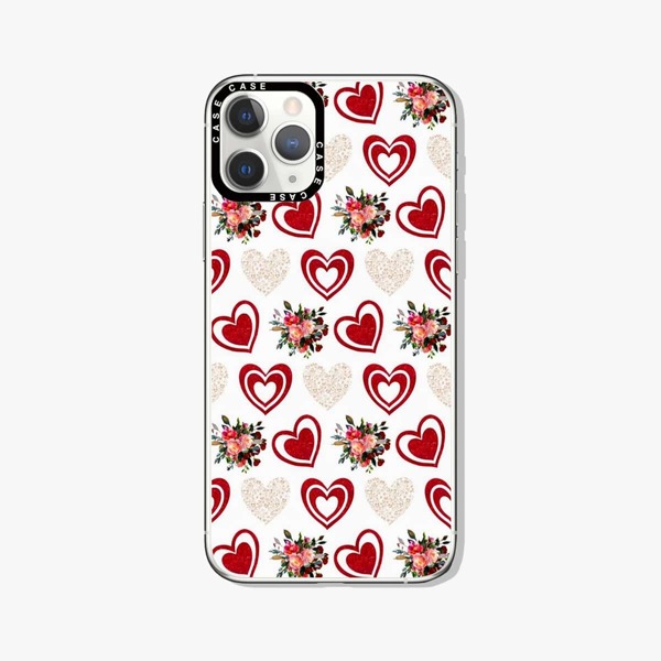 

Heart & Flower Pattern Phone Case, Multicolor