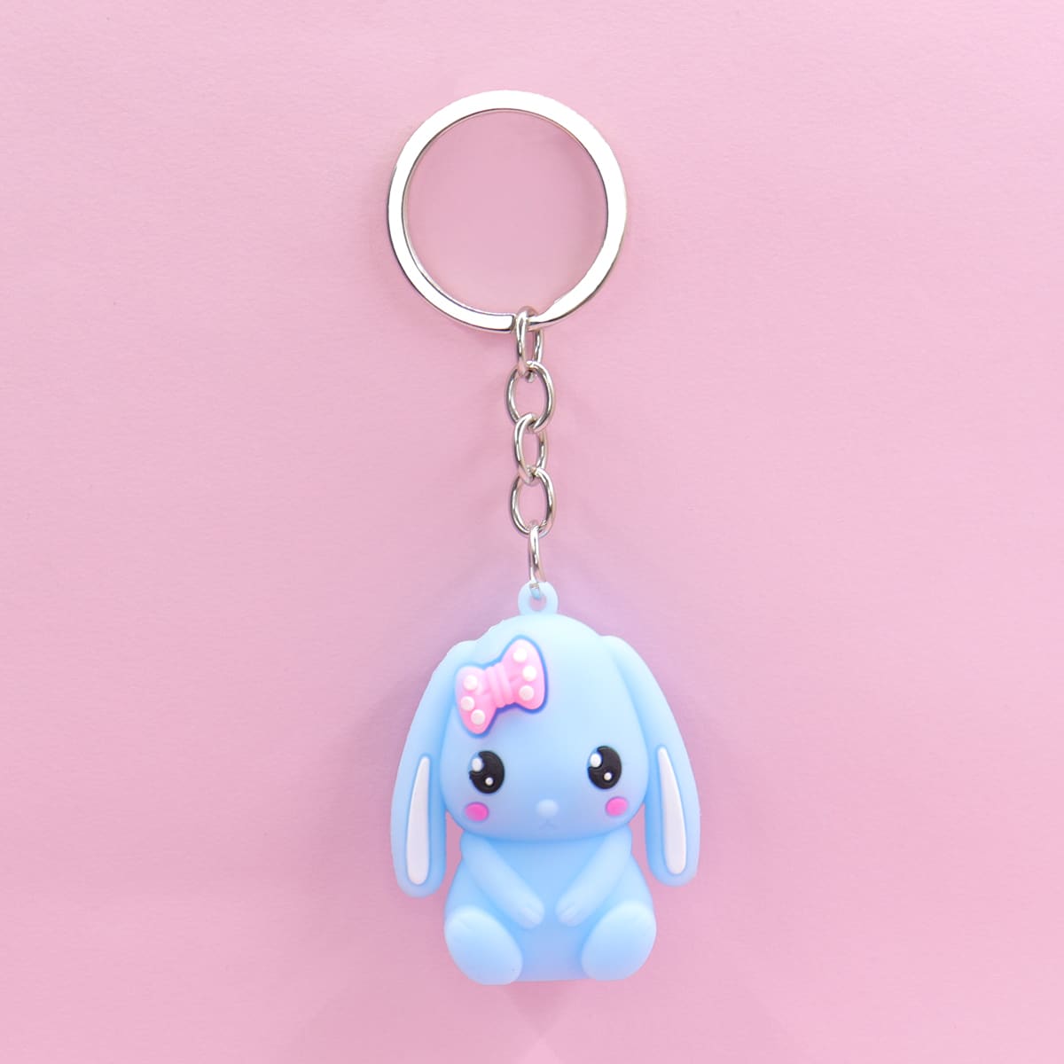 

Cartoon Rabbit Charm Keychain, Multicolor
