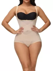Apricot Mesh Fabric High Stretch Slimming Shapewear Bodysuit For Women - Apricot - View 1