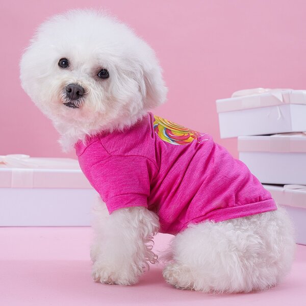

Lollipop Print Pet Tee, Hot pink