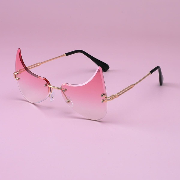 

Structured Rimless Sunglasses, Pink