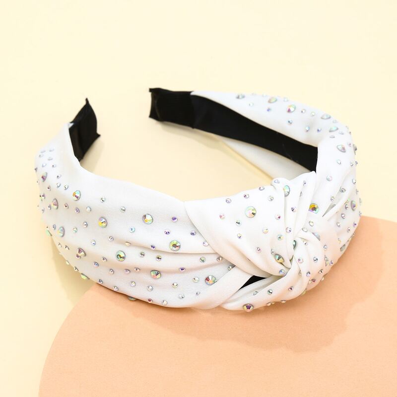 

Rhinestone Decor Wide Headband, White