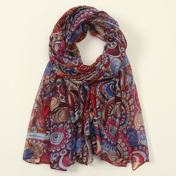 

Flower Print Scarf, Multicolor