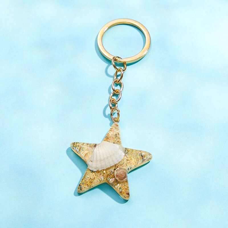 

Starfish Charm Keychain, Multicolor