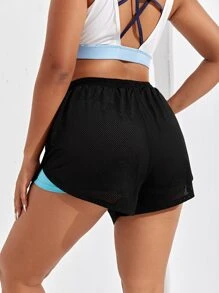 2 en 1 shorts deportivos - Negro - Ver 2