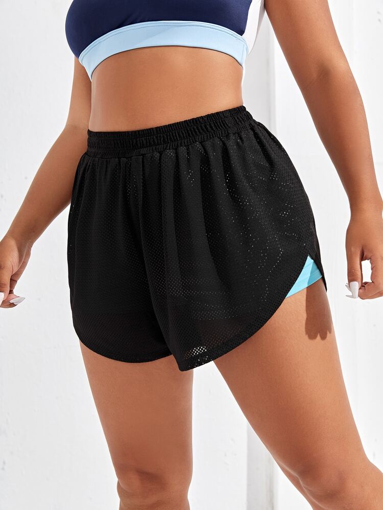 2 en 1 shorts deportivos - Negro - Añade 4