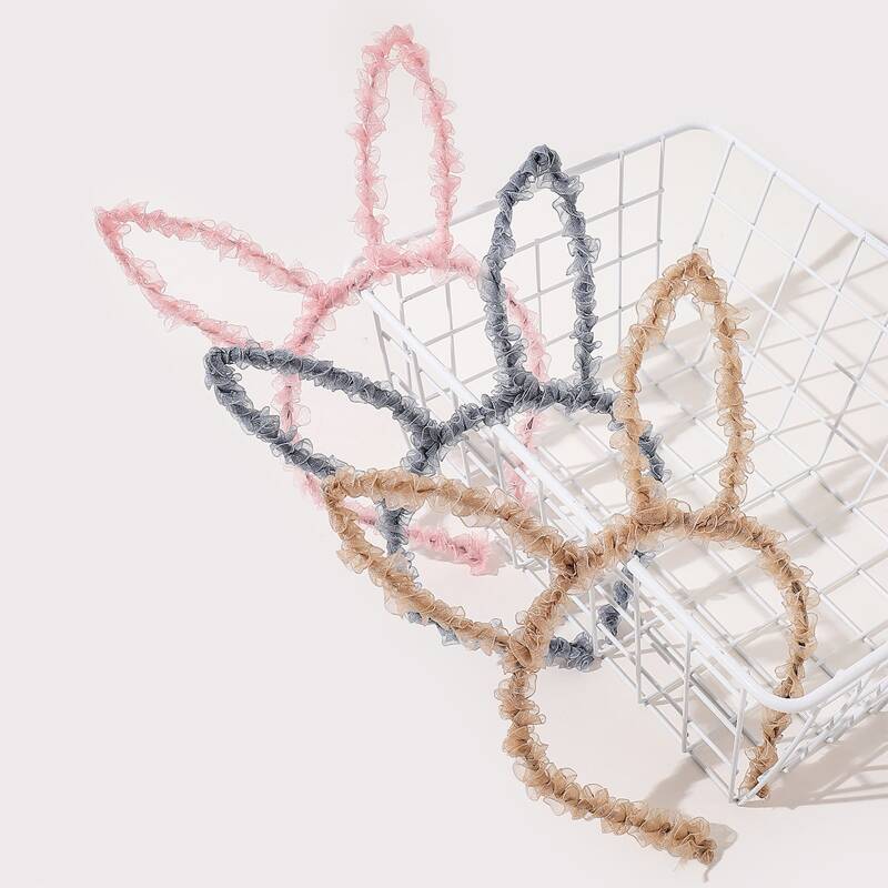 

3pcs Mesh Ear Decor Headband, Multicolor