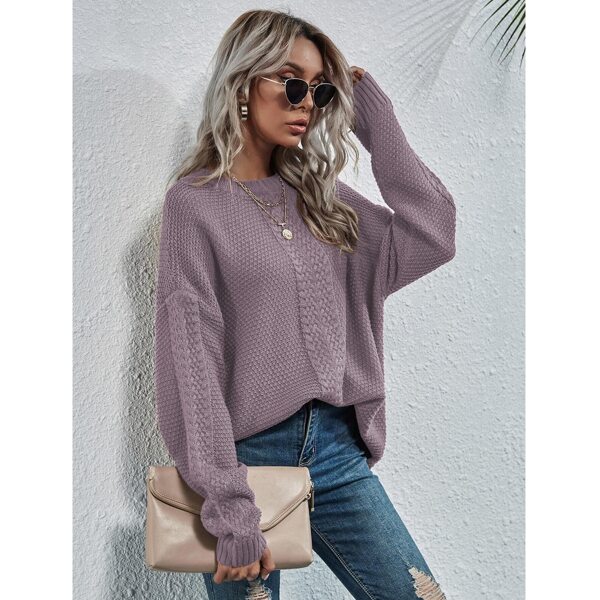 

Drop Shoulder Longline Sweater, Dusty pink