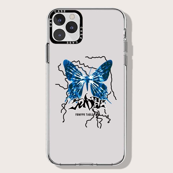 

Butterfly Print Phone Case, Blue