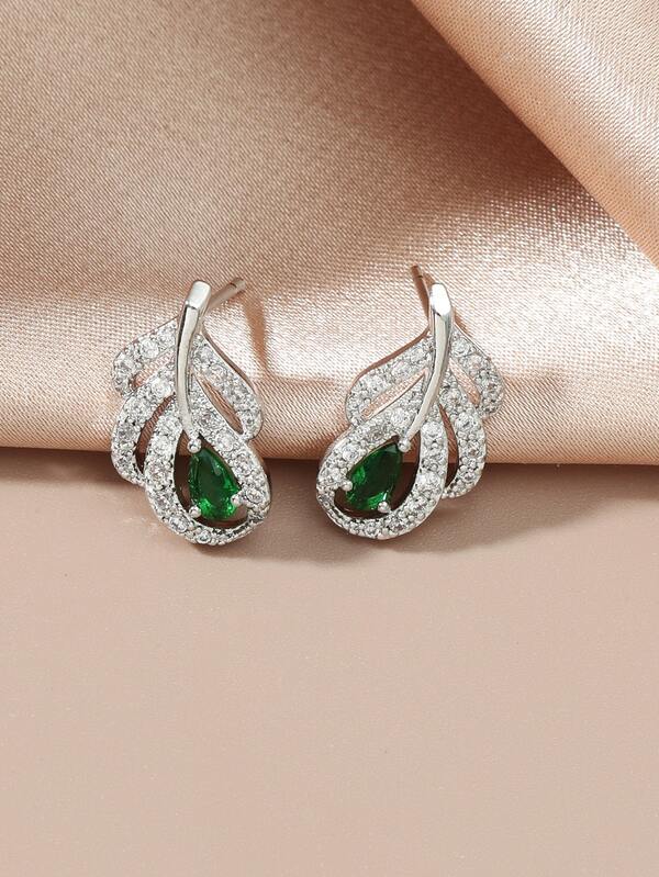 Rhinestone Decor Stud Earrings