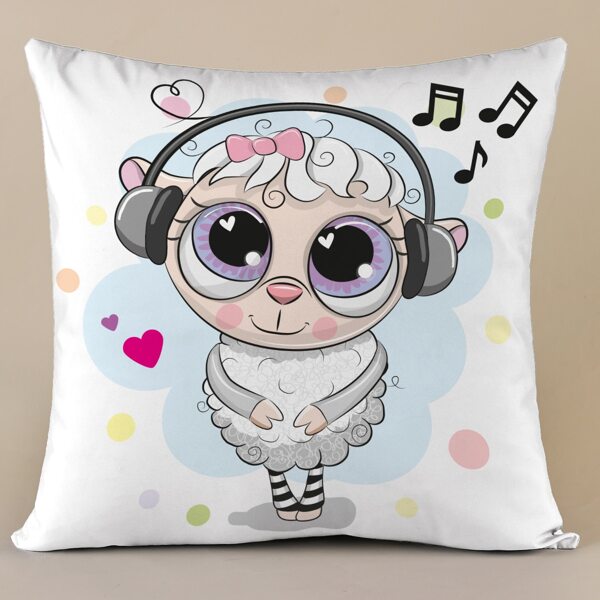 

Sheep Print Cushion Cover Without Filler, Multicolor