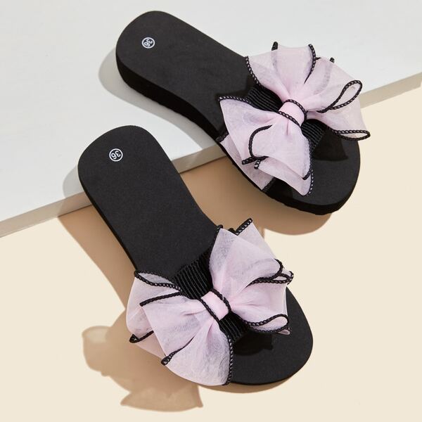 

Bow Decor Slides, Pink