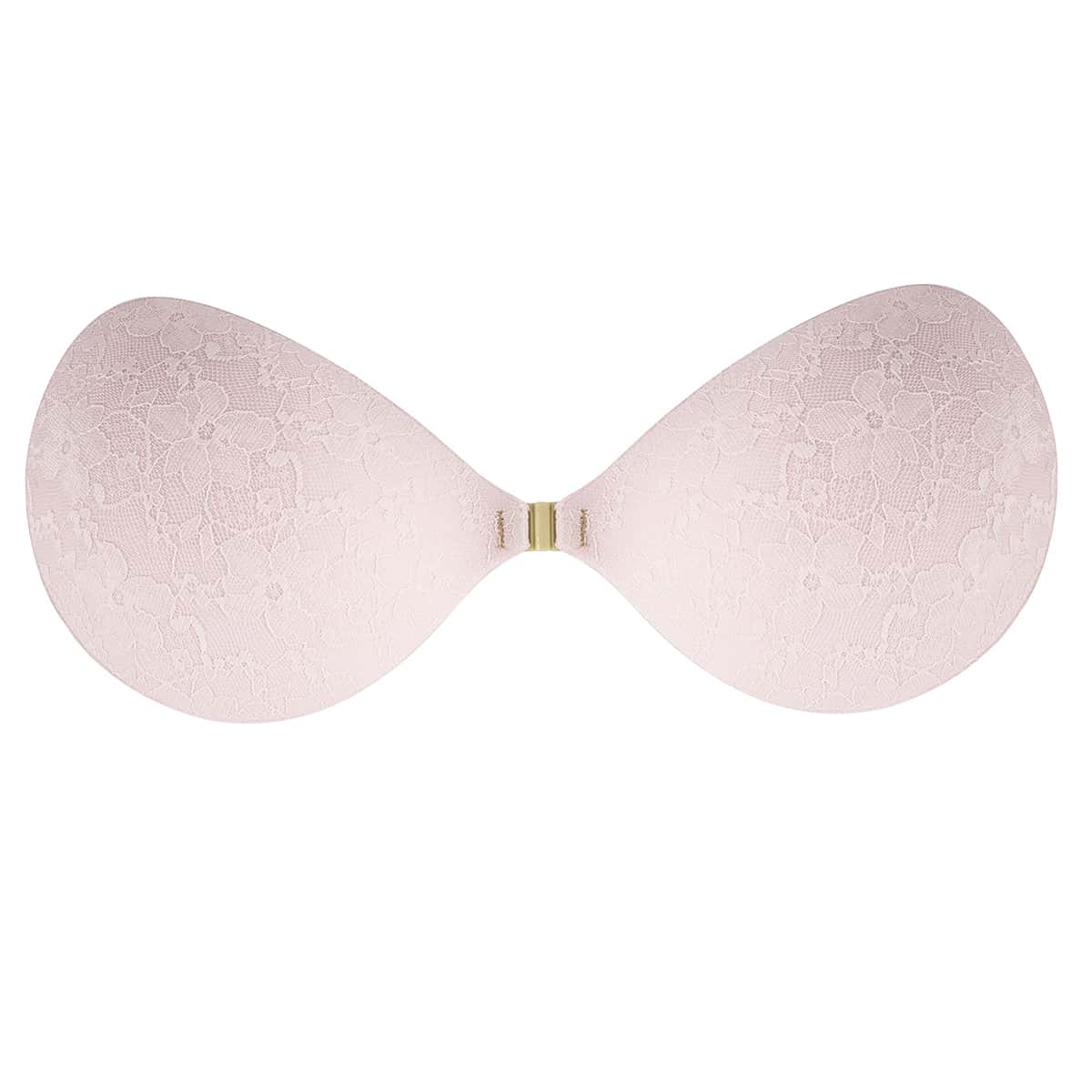 

Contrast Lace Self Adhesive Bra, Baby pink