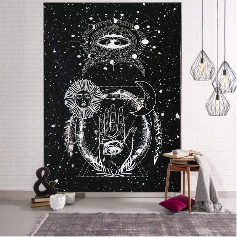 

Galaxy Graphic Tapestry, Black and white