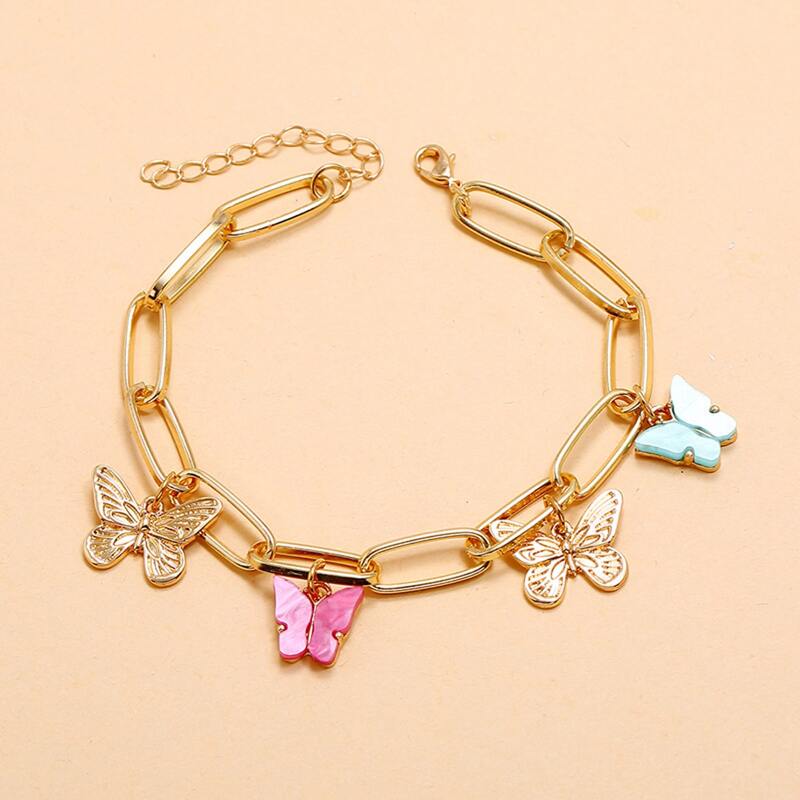 

Butterfly Chain Anklet, Gold