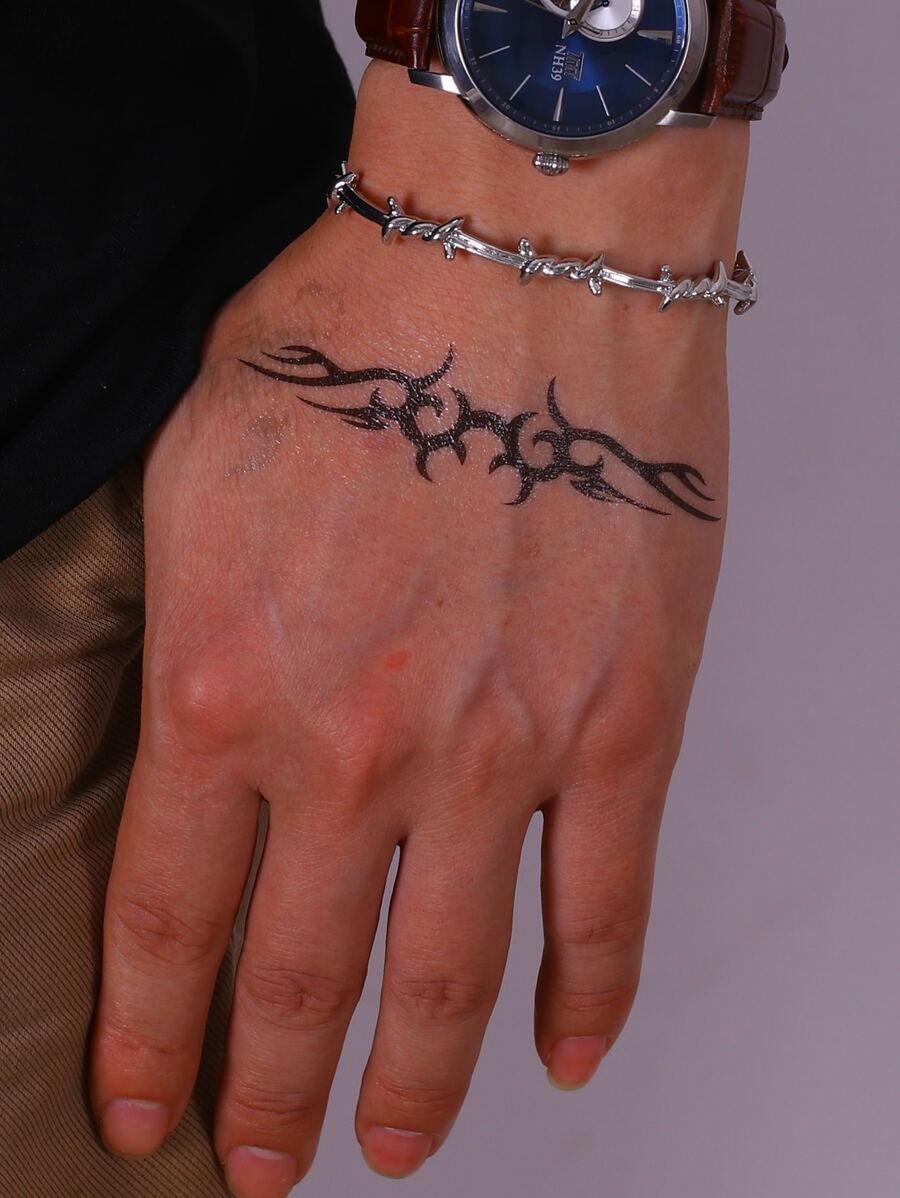 Men Cuff Bracelet - Silver - View 1