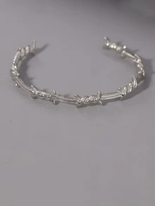 Men Cuff Bracelet - Silver - View 2