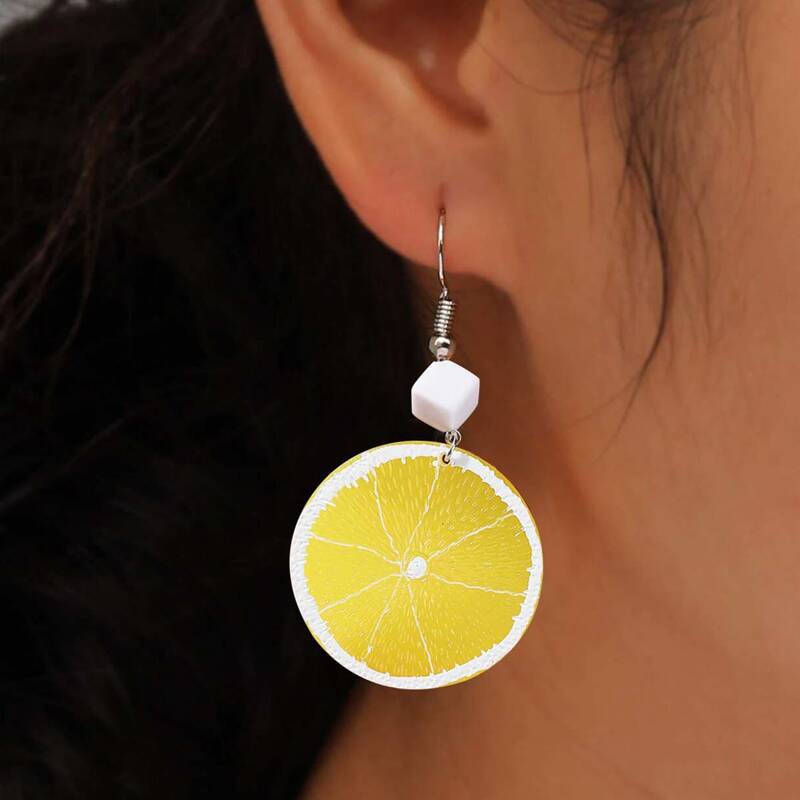 

Lemon Decor Earrings, Yellow