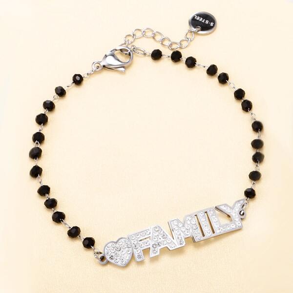 

Letter Decor Chain Bracelet, Silver