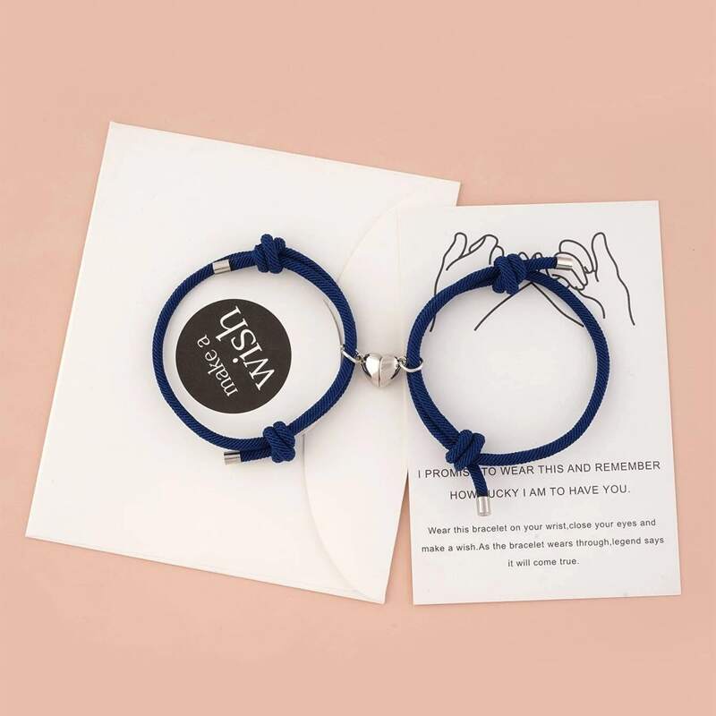 

2pcs Couple Rope Bracelet, Navy blue
