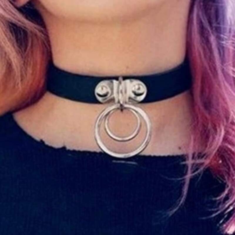 

Ring Decor Choker, Black