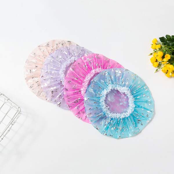 

1pc Random Color Shower Cap, Multicolor