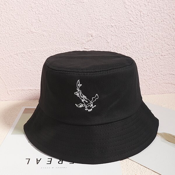 

Embroidery Detail Bucket Hat, Black