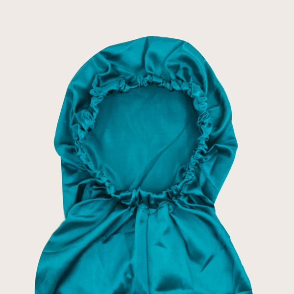 

Satin Extended Hair Bonnet, Teal blue