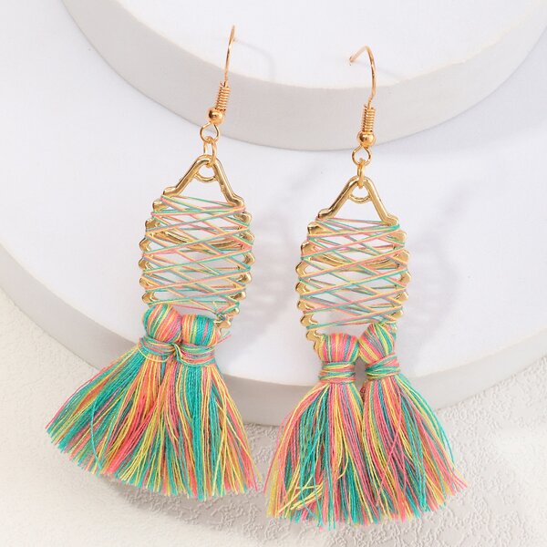 

Tassel Drop Earrings, Multicolor