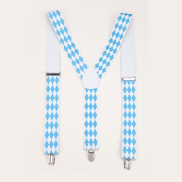 

Men Geometric Print Suspender, Multicolor