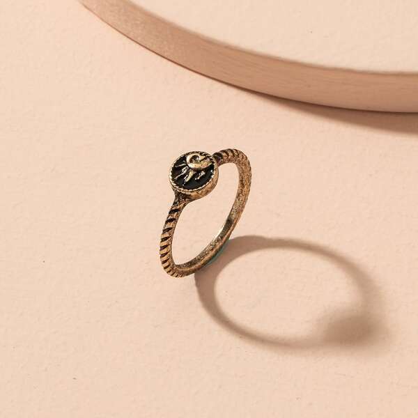 

1pc Vintage Ring, Bronze