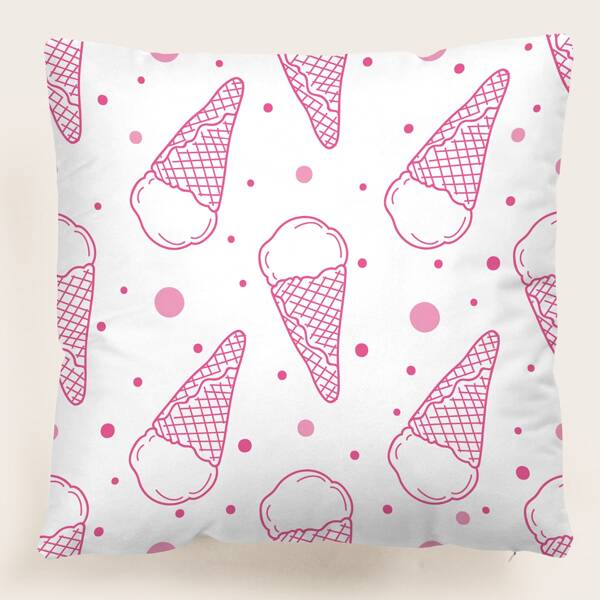 

Ice Cream Print Cushion Cover Without Filler, Multicolor
