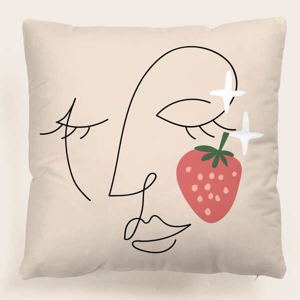 

Abstract Face Print Cushion Cover Without Filler, Multicolor