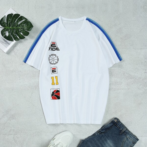 

Men Letter Graphic Tee, White