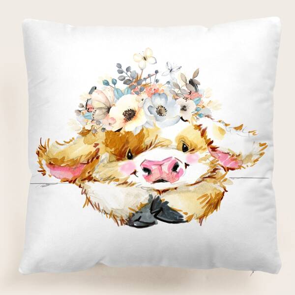 

Cow Print Cushion Cover Without Filler, Multicolor
