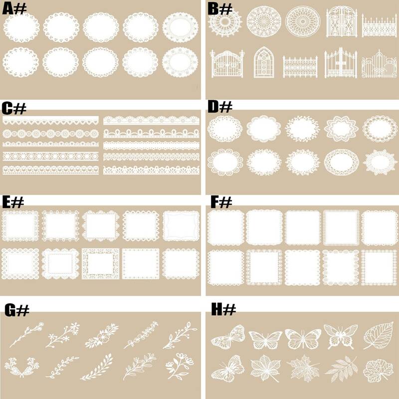 

10pcs Floral Lace Material Paper, White