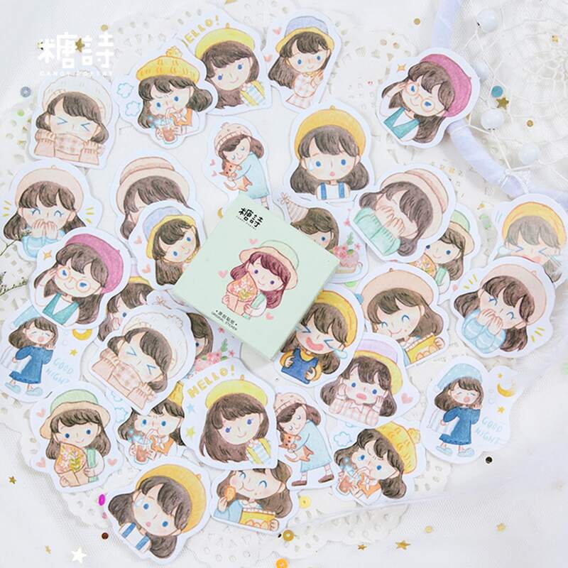 

46pcs Cartoon Figure Sticker, Multicolor