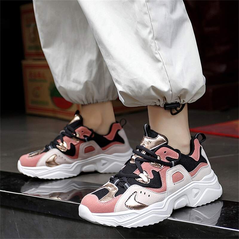 

Color Block Chunky Sneakers, Pink